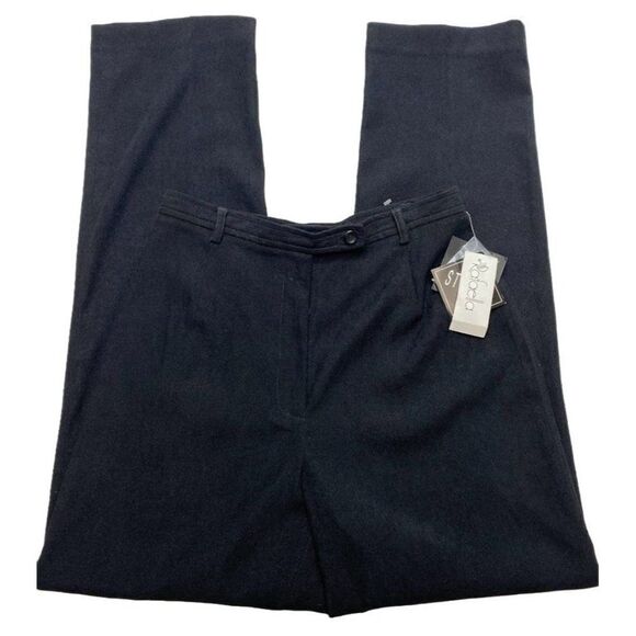 Rafaella Black Sueded Pique Stretch Straight Leg Career Pant Sz 8 NEW - Picture 1 of 8